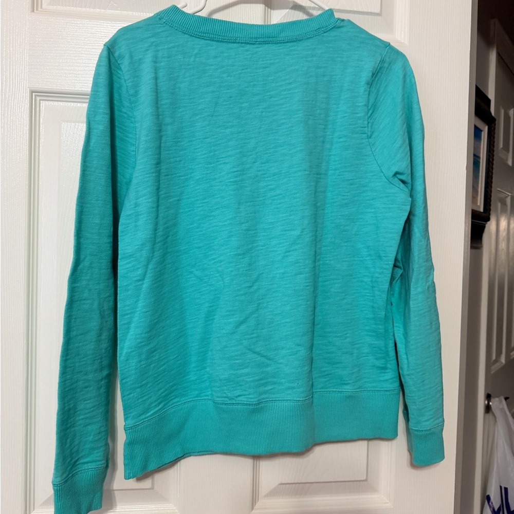 J. Crew Turquoise Button-Accent Sweatshirt - Picture 5 of 5